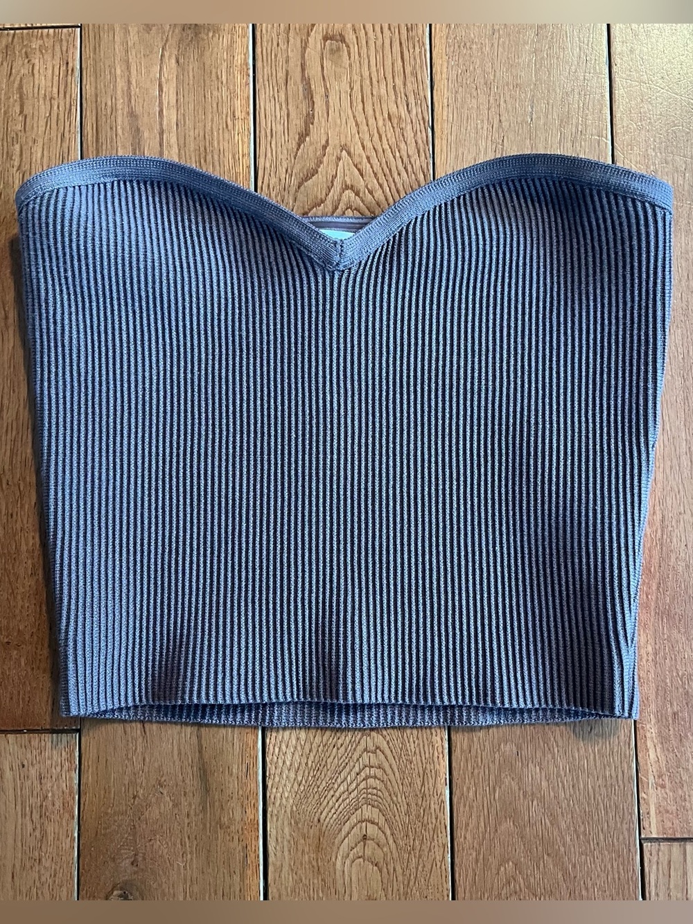 Aritzia Babaton Ribbed Tan Strapless Sweetheart Top - Size Small